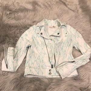 Cute jean jacket with designs. (stretchy)